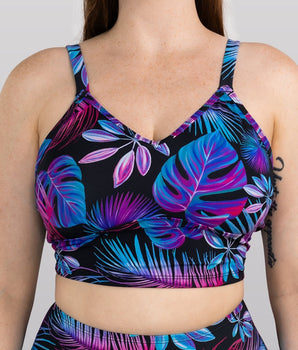 Electric Tropics Compression Tankini Swim Top