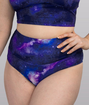 Violet Nebula Compression High-Rise Swim Bottom