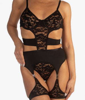 Unlace-Me Garter Bodysuit (2-Piece)