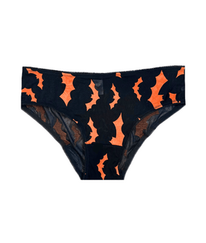 Velvet Mesh Orange Bat Brief